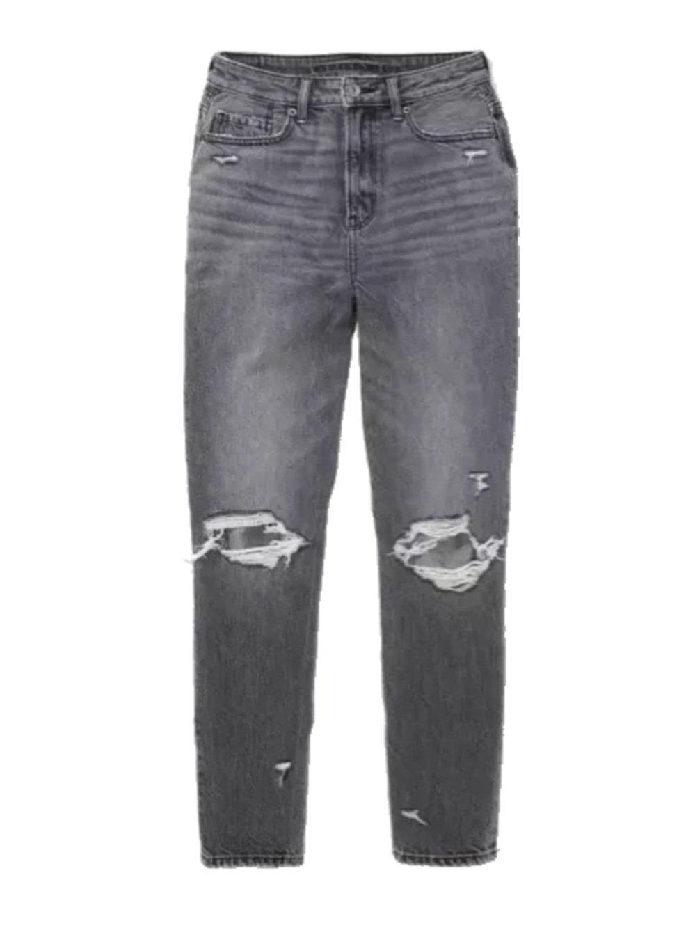 American Eagle Outfitters Grey Distressed Mom Jeans